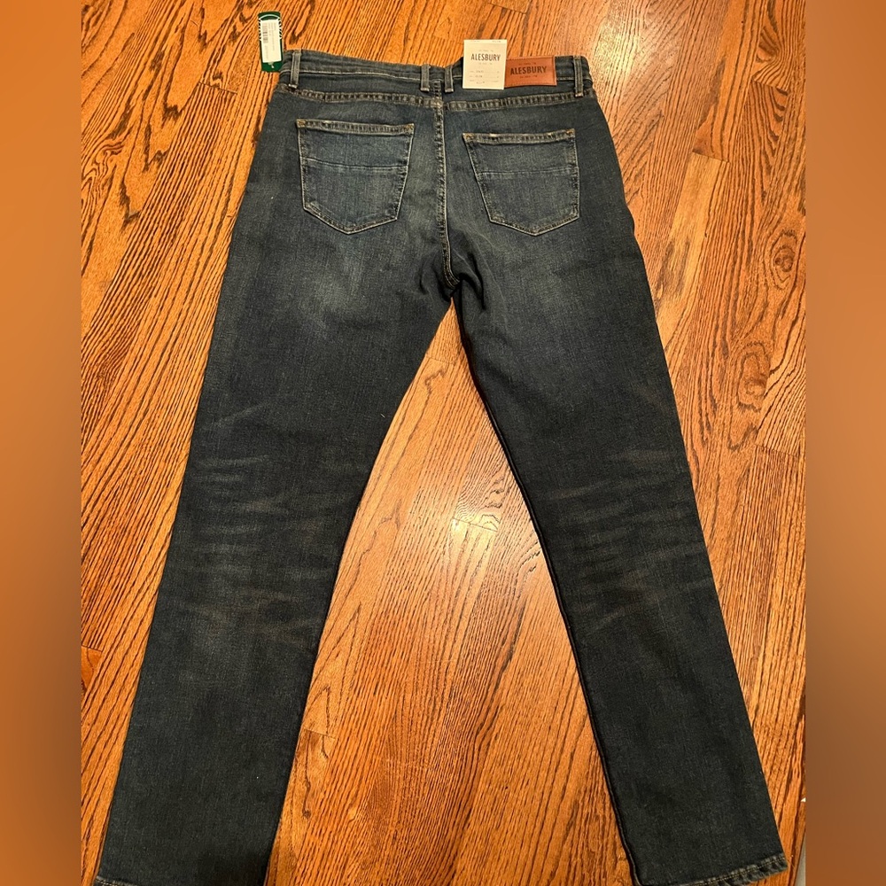 Men's Alesbury Slim Fit Blue Jeans 33 x 32 - Picture 8 of 10